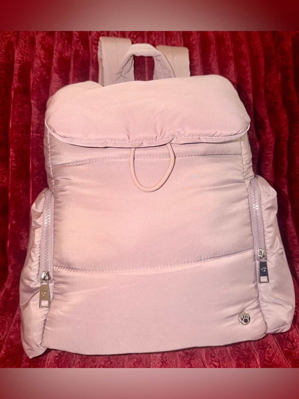 BearPaw Light Pink Quilted Backpack
